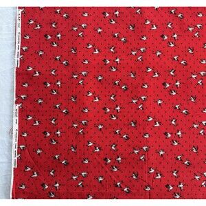 Vintage Christmas Goose Fabric Cotton Xmas Trees Cranston Small Print OOP 1yd 15